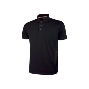 upower gap polo de manga corta en algodon pique talla 2xl corte ajustado, cuello acanalado, banda anti sudor, bolsillo practico, cinta reflectante, proteccion dpi1 color negro carbon