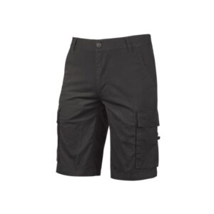 upower summer bermuda cargo algodon elastico talla l ajuste slim fit, bolsillo trasero con velcro, botones laterales multifuncionales, triple costura, proteccion dpi1 color negro carbon