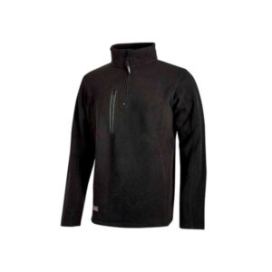 upower bering sudadera de trabajo con medio cremallera talla xl durabilidad y confort, proteccion dpi1, material 100% poliester color negro carbon
