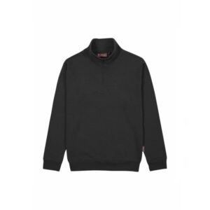 upower tautra sudadera de trabajo confortable y duradera talla s media cremallera, cuello ajustable, canale elastico, proteccion dpi1 color negro carbon