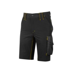 upower mercury pantalon corto tejido u 4 talla l maxima movilidad, resistente, repelente al agua, transpirable, ajuste retractil, costuras triples, proteccion dpi1 color negro carbon