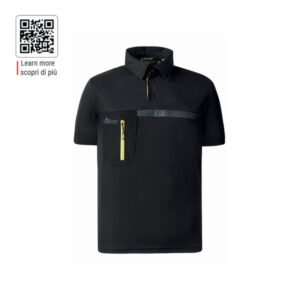 upower libra polo hombre termorregulador talla 5xl tecnologia heiq smart temp, antimicrobiano heiq pure, bolsillo con cremallera, banda reflectante, proteccion dpi1 color negro carbon
