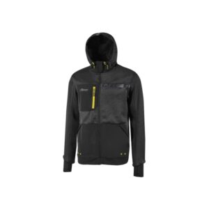 upower galaxy sudadera de trabajo con capucha talla 5xl transpirable, secado rapido, bolsillos con drenaje, banda reflectante, proteccion dpi1, orificio para reloj color negro carbon