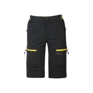 upower ares bermudas de trabajo con corte jogging talla xl tejido u 4 way stretch, multibolsillos con cremallera y velcro, proteccion lumbar, cinta reflectante, impermeables color negro carbon