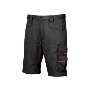 upower party pantalon corto multifuncional talla 52 multiples bolsillos, cintura ajustable, costuras triples, proteccion dpi1, boton resistente arañazos color negro carbon