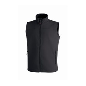 upower dublino chaleco de trabajo soft shell talla m transpirable, antiviento, repelente al agua, multibolsillos con cremallera, ajuste personalizado con cordon color negro carbon