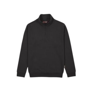 upower maui sudadera con media cremallera talla s french terry, transpirable, duradera, puños y dobladillo elasticos, mangas ranglan, costuras pespunteadas color negro carbon