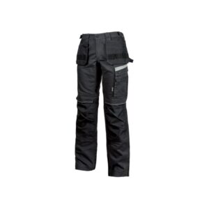 upower gordon pantalones funcionales con bolsillos flotantes talla 50 porta herramientas, porta rodilleras, cintura ajustable, detalles reflectantes, proteccion dpi1 color negro carbon