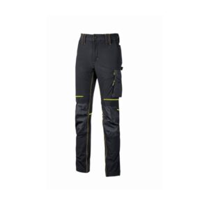 upower atom lady pantalon de tejido u 4 talla 3xl maxima movilidad, repelente al agua, transpirable, secado rapido, bolsillos multifuncionales, cintura elastica, proteccion dpi1 color negro carbon