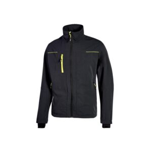 upower pluton lady chaqueta de tela resistente talla l suave, repelente al agua, transpirable, secado rapido, multiples bolsillos, capuchon retractil, puños a prueba de viento, proteccion dpi1 color negro carbon