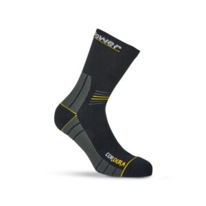 upower sturdy calcetines de trabajo tecnicos talla l comodidad y alto rendimiento, tecnologia powerfit, compresion gradual, antifatiga, soporte tobillos, ventilacion, refuerzos cordura color negro carbon