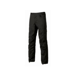 upower alfa pantalon de trabajo con multiples bolsillos talla 44 porta martillo, bolsillos para rodilleras, cintura elastica, proteccion dpi1 color negro carbon