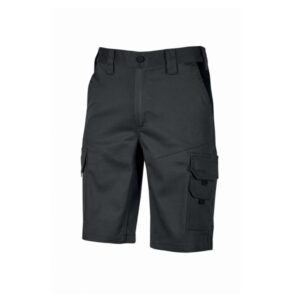 upower bonito pantalones cortos de trabajo de algodon elastizado talla l frescos y comodos, bolsillos multifuncionales, cinturilla elastica, triple costura, proteccion dpi1 color negro carbon