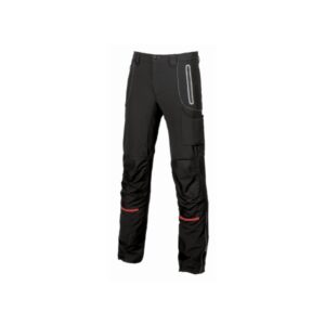 upower pit pantalon soft shell talla 52 maximo confort, waterproof, insertos reflectantes, antiabrasion, multiples bolsillos, rodilleras ergonomicas, proteccion dpi1 color negro carbon