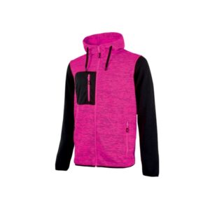 upower rainbow lady sudadera con forro polar talla 2xl cuello alto, cremallera central, capuchon ajustable, bolsillos con cremallera, proteccion dpi1, logo distintivo en brazo color negro fucsia