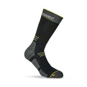upower blow calcetines de trabajo tecnicos talla s compresion gradual, termorregulacion, soporte de tobillos, transpirabilidad optima, costuras planas, durabilidad reforzada color negro y amarillo