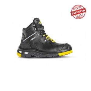 upower ronan s calzado de seguridad talla 44 aislamiento contra temperaturas extremas, piel pull up, puntera de pu, suela antideslizante, plantilla antiperforacion, proteccion s3s ci hi hro fo sr color negro/amarillo