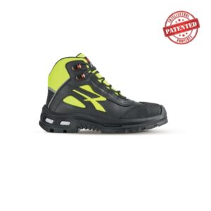 upower form s esd zapato de seguridad alto talla 37 cuero de grano suave, puntera antiabrasion, repelente al agua, forro wingtex, proteccion s3s ci fo sr color negro/amarillo
