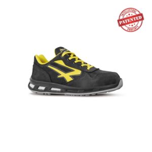 upower bolt s esd calzado de seguridad bajos talla 41 cuero nubuck resistente al agua, puntera de aluminio, suela pu/pu infinergy, hidrofugos, antiarrugas, antideslizantes, proteccion s3s ci fo sr color negro/amarillo