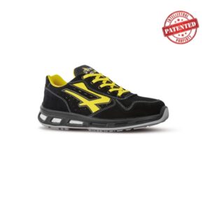 upower axel s esd calzado de seguridad bajos talla 40 gamuza perforada, puntera de aluminio, antideslizante, proteccion s1ps fo sr, ligeros y comodos color negro/amarillo