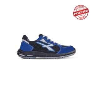 upower sky plus s esd calzado de seguridad bajos talla 41 comodidad y ligereza, parte superior de nailon y gamuza, puntera de aluminio, antiarrugas, antideslizante, proteccion s1ps fo sr color negro/azul
