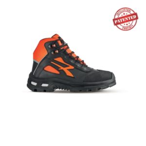 upower kreed s esd zapato de seguridad alto talla 39 forro de cuero suave, puntera resistente a la abrasion, repelente al agua, proteccion s3s ci fo sr color negro/naranja