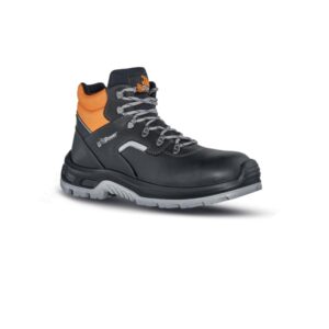 upower ascend s botines de seguridad talla 43 empeine en piel hidrofugo, puntal composite, antiperforacion, antideslizante, suela doble densidad, proteccion s3s fo sr color negro/naranja
