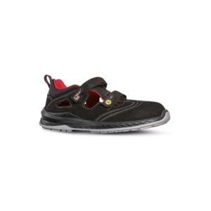 upower scandy s esd sandalias de trabajo de seguridad talla 47 puntera airtoe composite, sistema antiperforacion, suela antideslizante, plantilla antifatiga, proteccion s1ps fo sr color negro/rojo