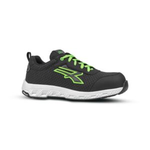 upower mitch esd calzado de seguridad talla 41 proteccion s3s ci hi hro fo sr, resistencia a la abrasion, hidrofugos y transpirables, puntera fibertoe, suela antideslizante color negro/verde
