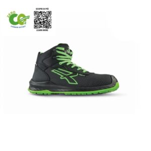 upower lake uk s esd calzado de seguridad carbon neutral talla 40 proteccion s3s ci fo sr, puntera airtoe composite, antideslizante, resistente al aceite, antiestatico color negro/verde