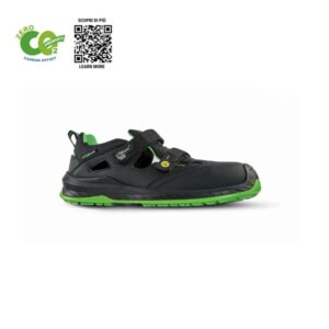upower brook uk s esd calzado de seguridad talla 40 anti perforacion, puntera ultraligera, forro transpirable, suela antideslizante, carbon neutral color negro/verde