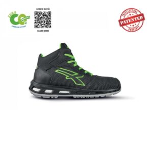 upower ventura s esd calzado de trabajo carbon neutral talla 46 antiperforacion, retorno de energia, proteccion s3s ci fo sr color negro/verde