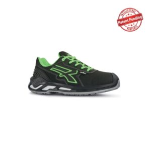 upower milo s esd calzado de seguridad bajos talla 45 puntera de aluminio, hidrorepelentes, transpirables, antideslizantes, escudo anti impactos, proteccion s3s ci fo sr color negro/verde