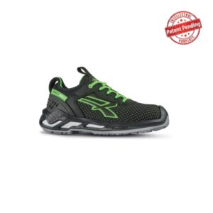 upower bryan s esd calzado de seguridad bajos talla 42 resistencia a la abrasion, impermeables y transpirables, puntera de aluminio, suela antideslizante, proteccion s3s ci fo sr color negro/verde