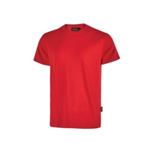upower figi camiseta de trabajo de algodon cardado talla m suavidad y confort prolongado, cuello elastico acanalado, cinta para sudor, proteccion dpi1 color rojo magma