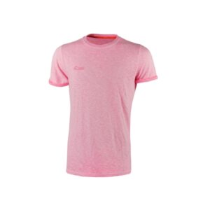 upower fluo pack de 5 camiseta de manga corta talla 3xl algodon flameado, tejido slub cotton, transpirable, ajuste slim fit, cuello redondo acanalado color rosa fluorescente