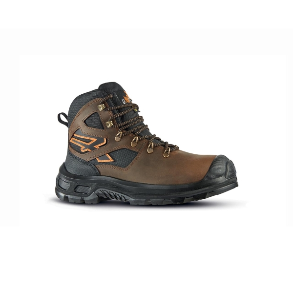 upower montana uk s esd calzado de seguridad talla 46 piel pull up hidrofuga, puntera compuesta airtoe, plantilla antifatiga, suela antideslizante, proteccion aislamiento frio ci color marron