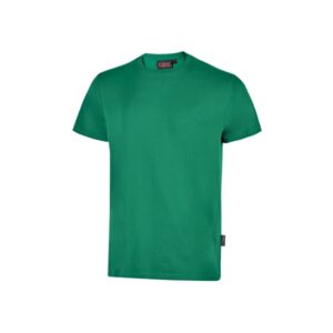 upower figi camiseta de trabajo de algodon cardado talla l suavidad y confort prolongado, cuello elastico acanalado, cinta para sudor, proteccion dpi1 color verde esmeralda