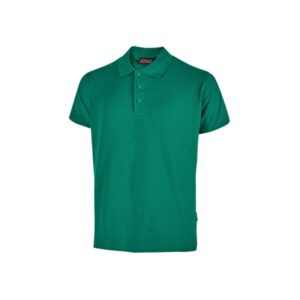 upower tonga polo de hombre de algodon pique talla l transpirable, cuello con 3 botones, acabados en canale, refuerzos en cuello y hombros, proteccion dpi1 color verde esmeralda