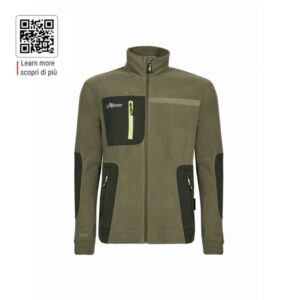 upower venus sudadera polar con cremallera talla xl alta transpirabilidad, acabados hot press, tres bolsillos con cremallera, proteccion dpi1 color verde oliva