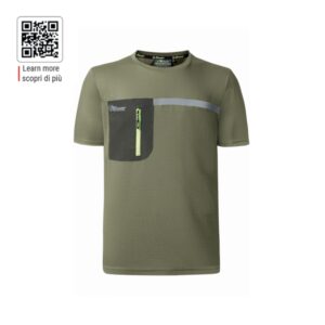 upower christal camiseta hombre con termorregulacion inteligente talla 5xl efecto antimicrobiano, detalles reflectantes, bolsillo con cremallera, proteccion dpi1 color verde oliva