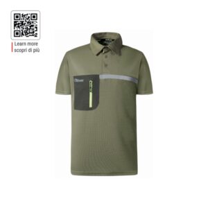 upower libra polo hombre termorregulador talla 3xl antimicrobiano heiq pure, bolsillo cremallera, banda reflectante, proteccion dpi1 color verde oliva