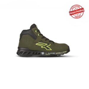 upower tyler s esd calzado de seguridad altos ligeros talla 37 puntera airtoe aluminio, empeine hidrorrepelente, suela antideslizante, antiabrasion, antiaceite, antiestatica, clase s3s ci fo sr color verde oliva/amarillo