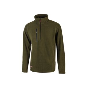 upower bering sudadera de trabajo con medio cremallera talla xl durabilidad y confort, proteccion dpi1, material 100% poliester color verde oscuro