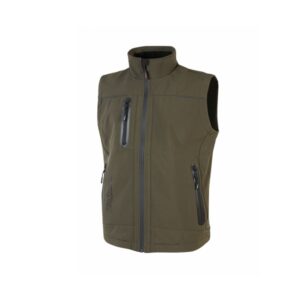 upower universe chaleco softshell impermeable talla 5xl transpirable, resistente al viento, forro micropolar, bolsillo free sound, detalles reflectantes, proteccion dpi1 color verde oscuro