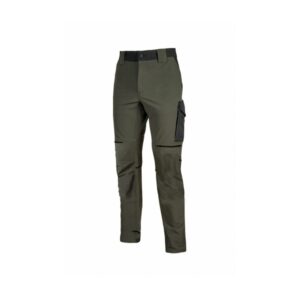 upower world pantalon elastico y resistente talla s repelente al agua, transpirable, secado rapido, multiples bolsillos funcionales, cintura ajustable, detalles reflectantes, proteccion dpi1 color verde oscuro