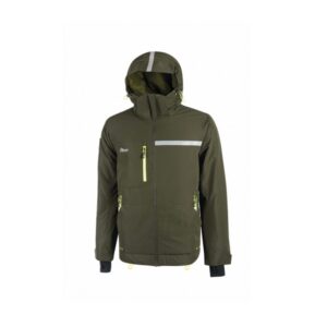 upower wink chaqueta de trabajo de invierno talla s acolchado de grafeno, impermeable, capucha fija regulable, multibolsillos, detalles reflectantes, proteccion dpi1 color verde oscuro