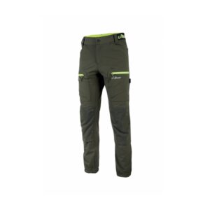 upower horizon pantalones de trabajo elasticos talla xl impermeables, transpirables, secado rapido, multibolsillo, proteccion lumbar, cinta reflectante, dpi1 color verde oscuro