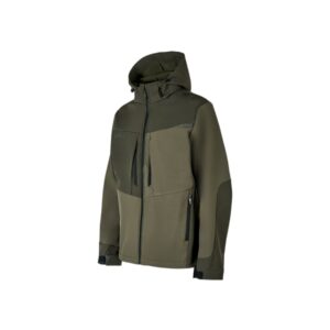 upower verve chaqueta tecnica impermeable talla s softshell innovador, interior micro fleece con grafeno, capucha desmontable, multiples bolsillos, detalles reflectantes color verde oscuro