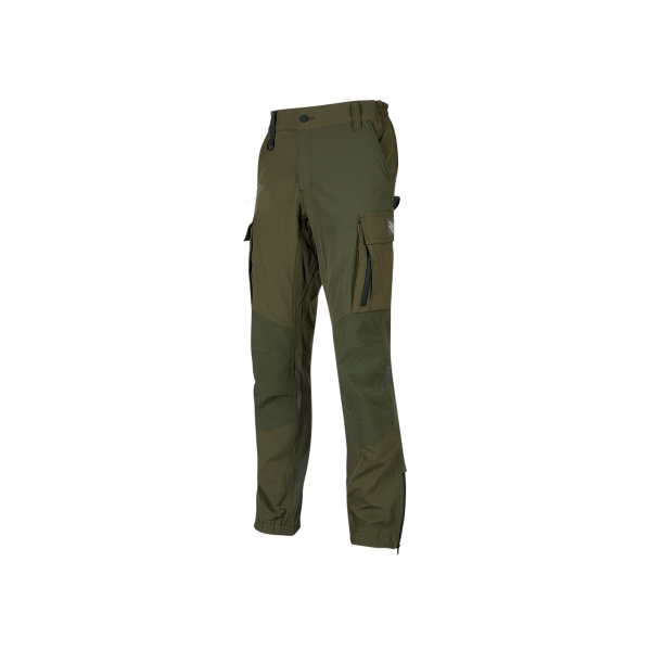 upower trek pantalones tecnicos talla 2xl elasticidad cuatro direcciones, repelentes a liquidos, transpirables, secado rapido, refuerzos resistentes, detalles reflectantes color verde oscuro